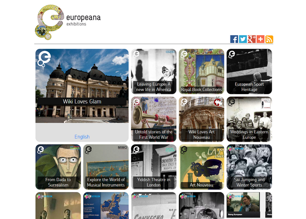 Page d'accueil du site d'expositions en ligne d'Europeana